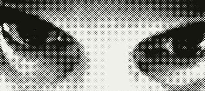Markoman – eyes halftone bw